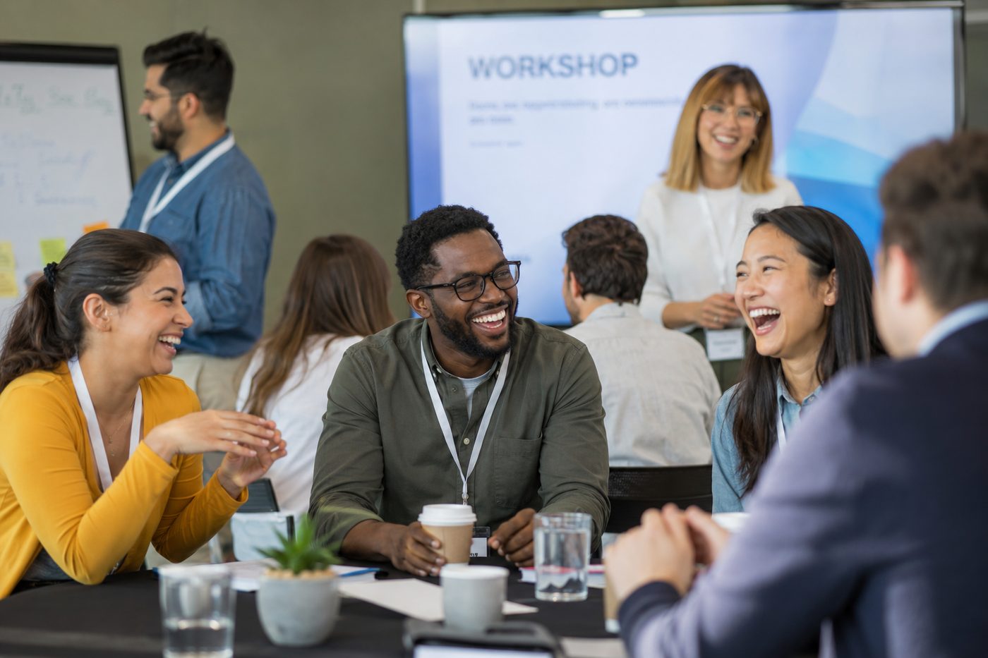 Small group in a workshop conversation